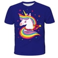 thumbnail image 1 of Camiseta de unicornio de verano para niñas, camiseta de manga corta con estampado 3D de 3 a 14 años, camisetas para niños, camisetas bonitas con dibujos animados para niños, ropa 13T Gao Jinjia LED, 1 of 2