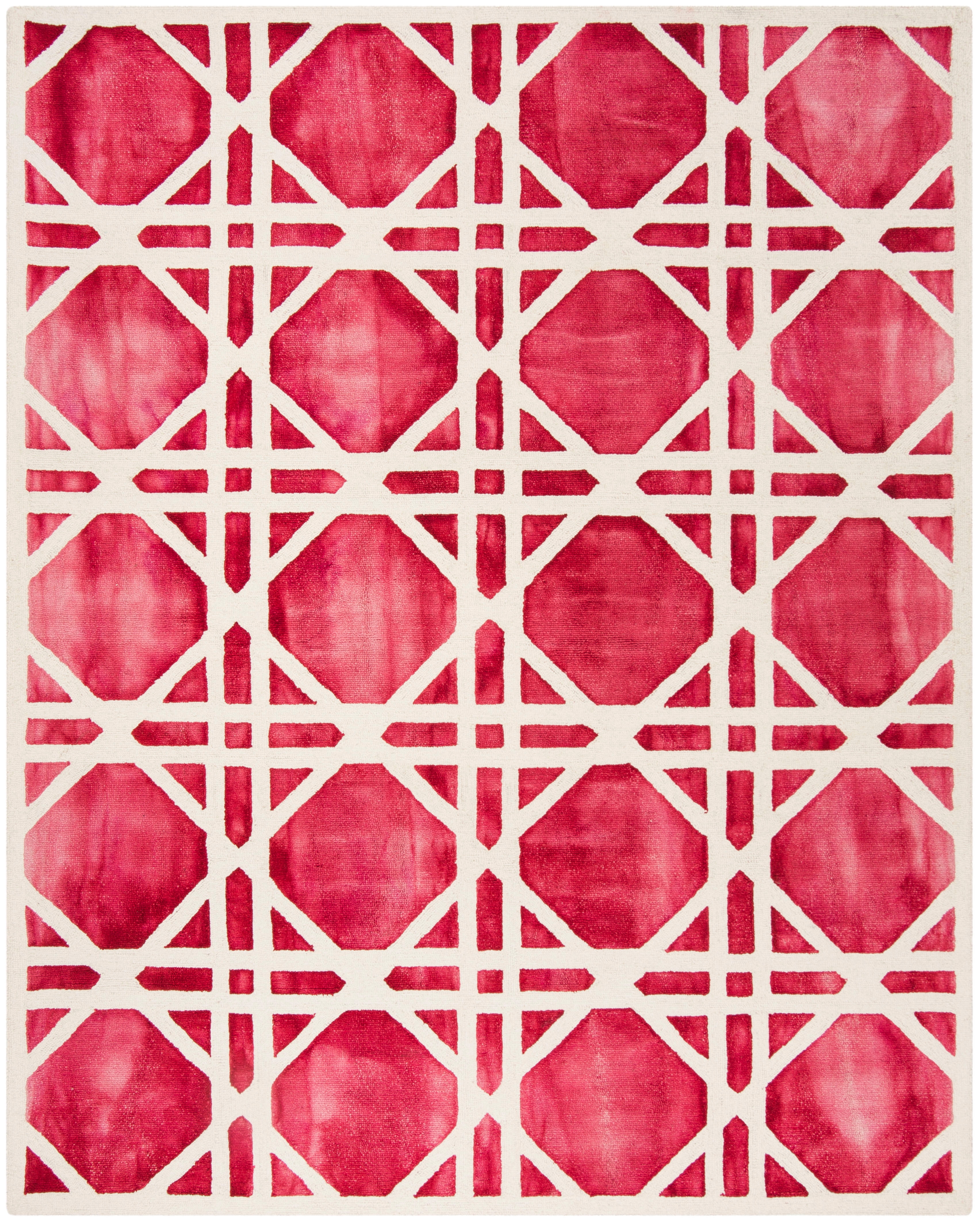 Safavieh Dip Dye Kuzman Geometric Wool Area Rug, Ivory/Red, 8' x 10'