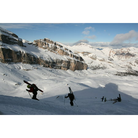 Canvas Print Ski Mountaineering Dolomites Skialp Stretched Canvas 10 x