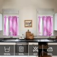 thumbnail image 4 of Watercolor Pink Oil Painting Kitchen Curtain Valance 3 Piece Set for Kitchen Curtains and Valance Set Short Curtain Sink Window Decor 36 Inch Small Window Treatment Tier 27.5x36 Length, 4 of 6