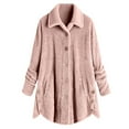 thumbnail image 5 of Daznico Soft Jacket Cozy Long Sleeve Open Front Cardigan with Notched Lapel Casual Loose Fit Outwear for Winter,Jackets for Women,L, 5 of 5