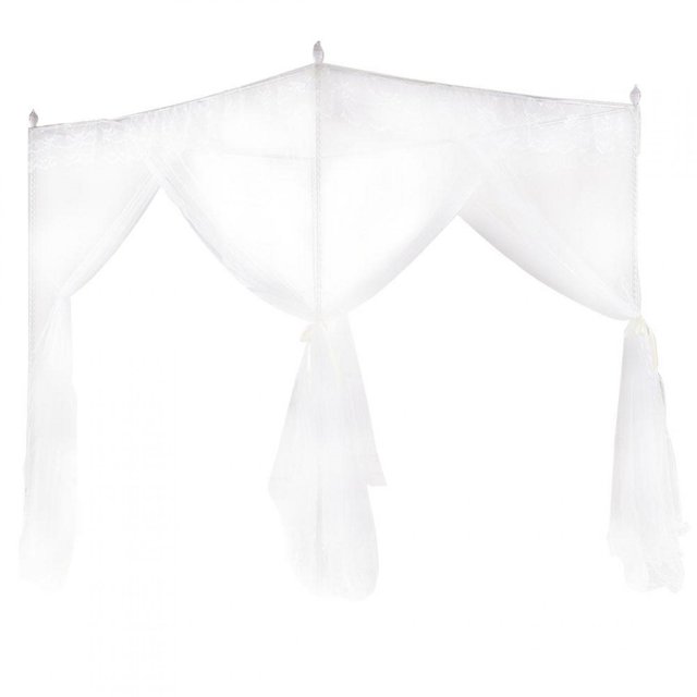 Fdit Bed Canopy,Luxury Princess Three Side Openings Post Bed Curtain Canopy Netting Mosquito Net Bedding,Mosquito Net