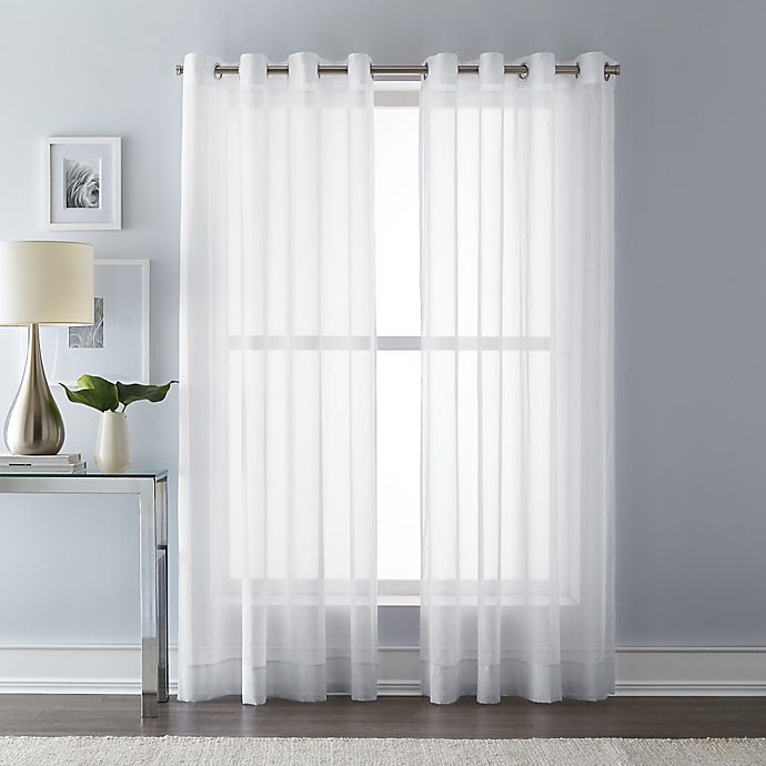 Wamsutta 63Inch Grommet Top Sheer Window Curtain Panel in White