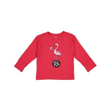 

Inktastic Be Yourself Flamingo Gift Toddler Boy or Toddler Girl Long Sleeve T-Shirt