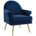 thumbnail image 2 of Modway Revive Tufted Button Performance Velvet Accent Armchair in Navy, 2 of 6