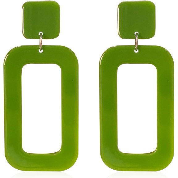 70s Vintage Acrylic Geometric Earrings - Retro Neon 80s Party Jewelry