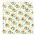 thumbnail image 2 of Ambesonne Nautical Shower Curtain, Colorful Fish and Circles, 69"Wx70"L, Pale Fuchsia Pink and Yellow, 2 of 4
