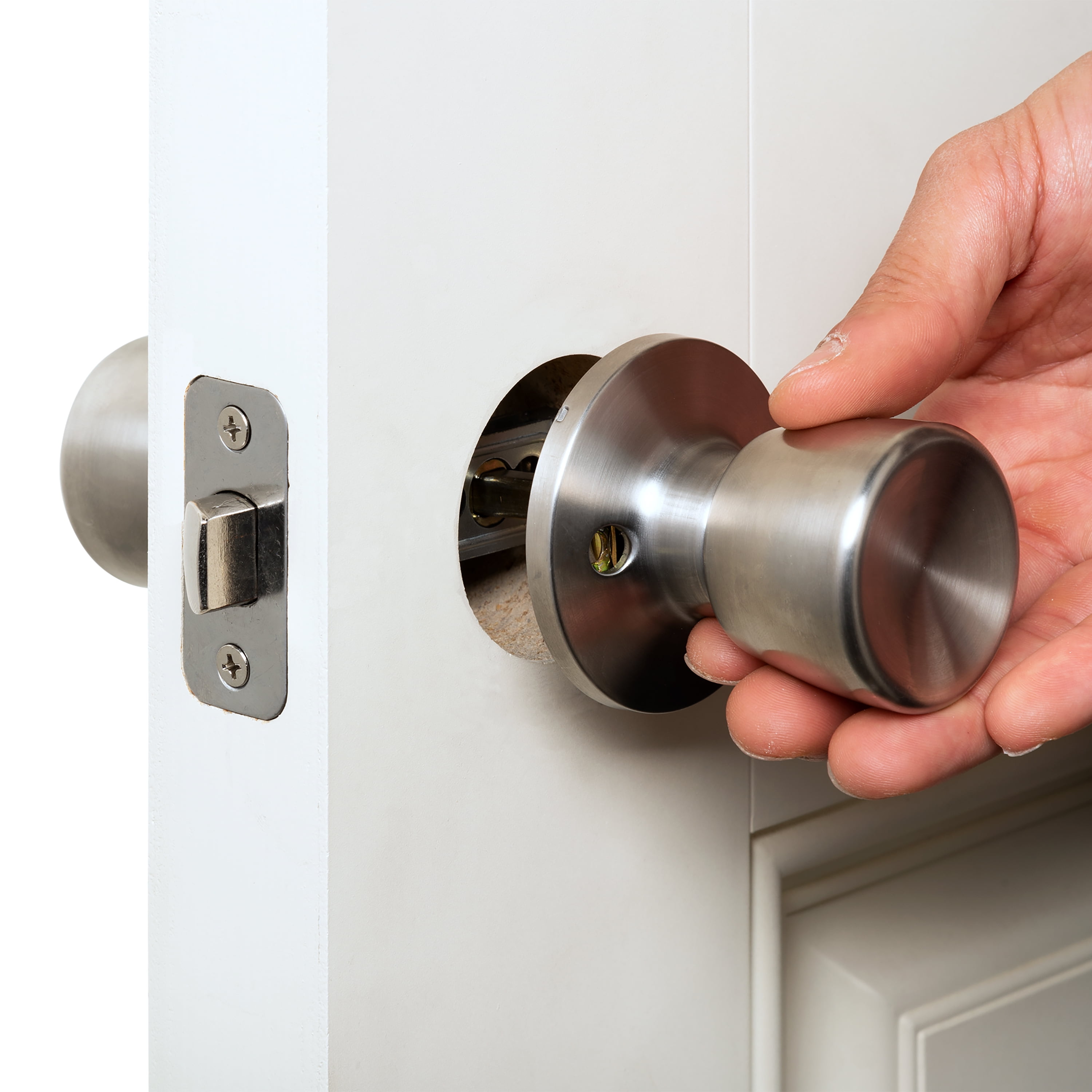 Hyper Tough Passage Tulip Style Doorknob, Stainless Steel Finish
