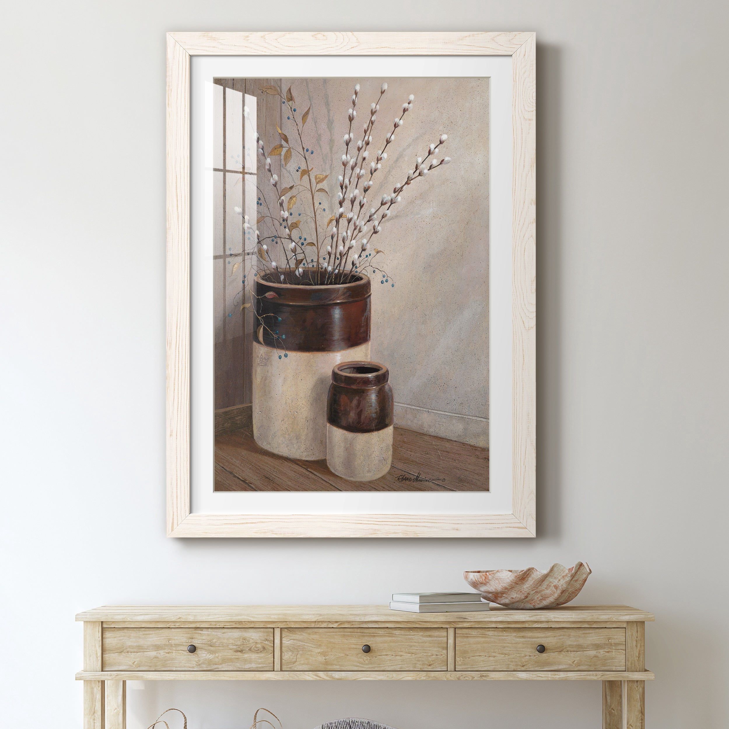 Pussywillows & Spring - Premium Framed Print - Distressed Barnwood Frame - Ready to Hang