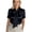 Black, variant on Womens Shirts Satin Fabric Bow-knot Neck Short Sleeve Blouse Pullover Summer Tops Solid Color Smooth Texture Regular Fit Lightweight Apparel Piece Black M