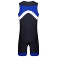 thumbnail image 4 of YONGHS Mens One Piece Swimsuit Zipper Bodysuit Rash Guard Surfing Suit Swimwear Shorty Wetsuit Blue XXL, 4 of 7