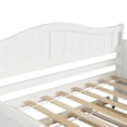 thumbnail image 3 of Sofa Bed, Wood Twin Size Caspian Daybed with Trundle , Standard Twin Bed Frame (White), 3 of 7