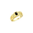 thumbnail image 3 of RYLOS Men's Rings 14K Yellow Gold Classic 6X4MM Oval Gemstone & Diamond Ring Cabochon Onyx October Birthstone Rings For Men, Gold Rings Size 11, 3 of 7