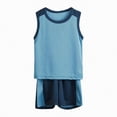 thumbnail image 3 of mgoYE Boys Tank Top Shirt and Active Mesh Short Set for Toddlers and Big Kids(Dark Blue,9-10 Years), 3 of 5