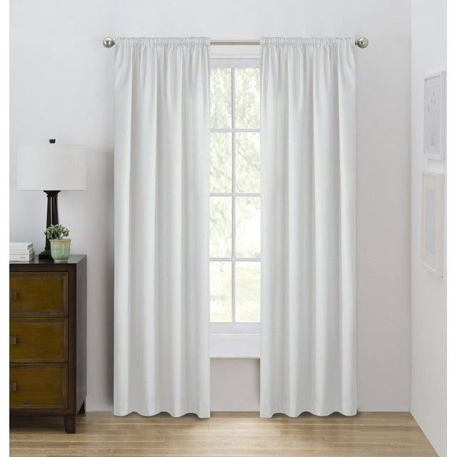 Eclipse Draft Stopper 63" Room Darkening Rod Pocket Window Curtains Panel