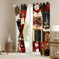 thumbnail image 4 of Homewish Kawaii Winter Snowman Black Out Curtains for Child, Cartoon Xmas Tree Curtains Pack of 2 (42x63 Each), Vintage Christmas Patchwork Bedroom Curtains, Curtains and Drapes Bedroom Decor, 4 of 7
