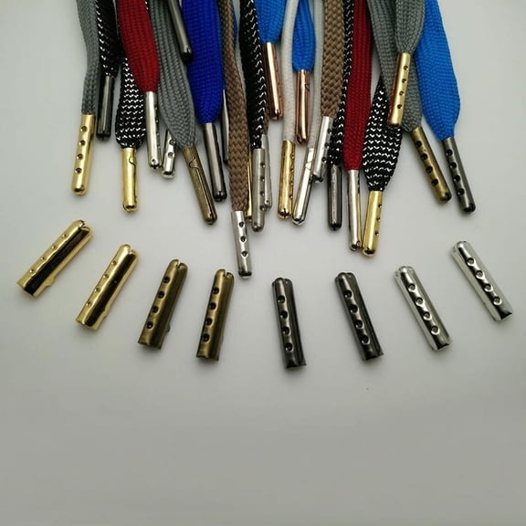 50Pcs Metal Aglets DIY Shoelaces Repair Shoe Lace Tips Replacement End