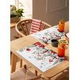 thumbnail image 4 of Placemats Set of 4, Valentine''s Day Romantic Flower and Plants Red Rose on White Kitchen Table Placemats,Non Slip Washable Dining Table Mats Set for Wedding Holiday Party Decoration, 4 of 6