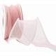 thumbnail image 1 of Rollo de cinta con borde de perla de 10 yardas y 2 3/8 pulgadas, organza rosa transparente, cuentas de gasa, malla, con carrete, 1 of 9