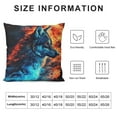 thumbnail image 5 of Orinice Wolf Flames Surreal Graphic Decorative Cushion Throw Pillow Cover 22x22in, 5 of 5