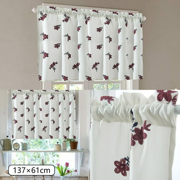Clearance! Curtain Under $10 Floral Curtains Kitchen Coffee Curtains Bedroom Rod Curtains Lace Short Curtains Lace Curtains 54 X 24 Inch 1 Panels