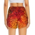 thumbnail image 4 of Uemuo Autumn Leaf Pattern Women's Athletic Shorts High Waisted Running Shorts with Liner Pockets Gym Elastic Workout Shorts-XX-Large, 4 of 9