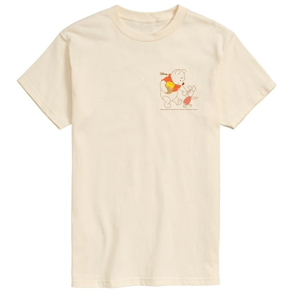 Winnie the Pooh - Piglet and Pooh Go On a Journey - Left Pocket - Men's Short Sleeve Graphic T-Shirt