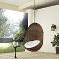 thumbnail image 3 of Modway Bean Steel Fabric Rattan Patio Swing Chair without Stand in Coffee/White, 3 of 3