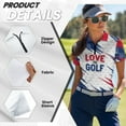 thumbnail image 5 of COEQINE Short Sleeve Golf Shirts for Women Lightweight Quick Dry Fit Tennis Activewear Moisture Wicking LOVE TO GOLF Print Polo Shirts Workout 1/4 Zip Golf Tops, M, 5 of 7