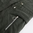 thumbnail image 6 of IROINNID Women's Hooded Parka Coat Solid Color Long Sleeve Warm Comfy Stylish Stitching Sweater Casual Long Cardigan Tops, Army Green, 6 of 8