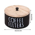 thumbnail image 2 of Coffee Filter Holder Wooden Large Capacity Coffee Filter Storage Dispenser With Lid And 50 Filters Round Organizer Container Storage For Bar Accessories Food Storage, 2 of 3