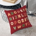 thumbnail image 6 of Square Decorative Throw Pillow Covers with Core, Candy Alphabet Print Throw Pillows for Couch Sofa Bed Home Decor, 16"x16", 6 of 9