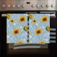 thumbnail image 2 of Blue Yellow Sunflower Kitchen Towels Set of 2, Water Absorbent Dish Towel, Summer Botanical Farmhouse Floral Decorative Hand Towels - Quick Drying Cloth for Cooking Baking, 18x28 Inch, 2 of 8