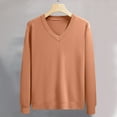 thumbnail image 2 of GigrtiJin Mens Fall Winter V Neck Sweater Casual Long Sleeved Pullover Sweaters Tops Fashion Solid Color Comfy Blouse, 2 of 6