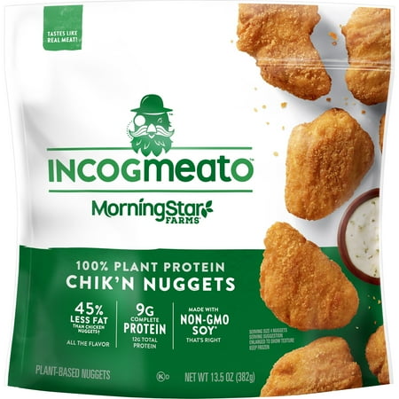 MorningStar Farms Incogmeato Vegan Original Meatless Chicken Nuggets, 13.5 oz Bag