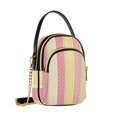 thumbnail image 7 of FORMRS Crossbody Bag for Women Quilted Travel Shoulder Cell Phone Purse with Chain Strap Handbag, Pink and Yellow Striped Pattern, 7 of 7