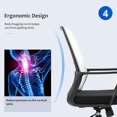 thumbnail image 5 of CL.HPAHKL Ergonomic Office Chair, Adjustable Mesh Computer Chair with Lumbar Support Armrest, Swivel Rolling Desk Chair with Fixed Armrests, Mid Back Task Chair for Home, Office, White, 5 of 7