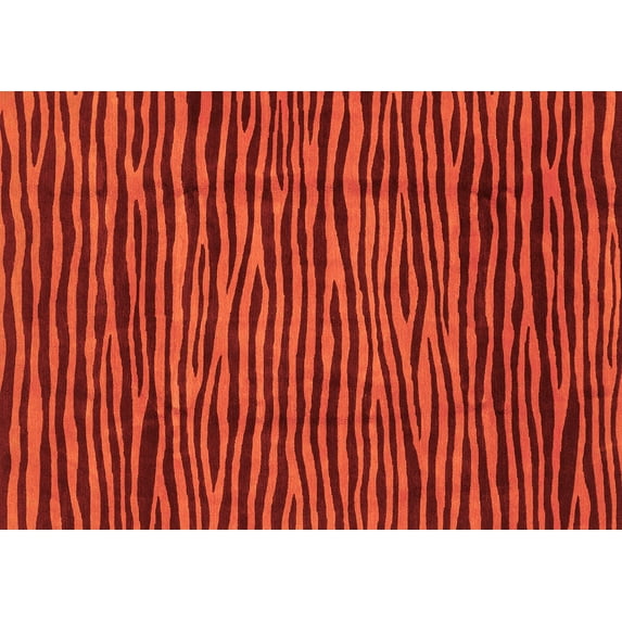 Ahgly Company Indoor Rectangle Abstract Orange Modern Area Rugs, 7' x 10'