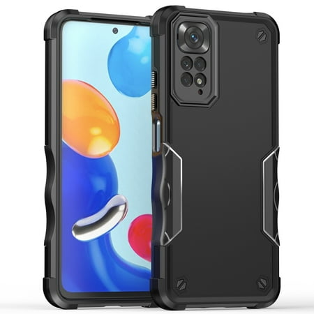 Shoppingbox Case for Xiaomi Redmi Note 11 Pro, Ultra-Thin Hybrid Case Heavy Duty Dual Layer Shockproof Protection Cover - Black