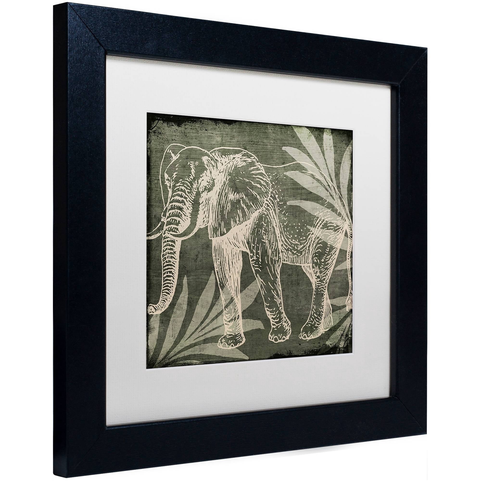 Trademark Fine Art "Elephant 1" Canvas Art by Color Bakery White Matte, Black Frame