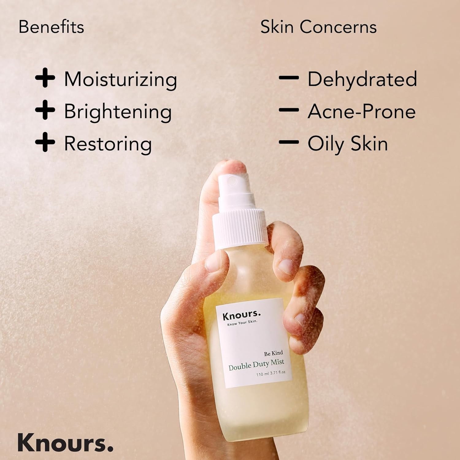Knours Hydrating Jojoba Oil Vitamin Rich Aloe Vera H2O Facial Mist, 3.72 fl oz