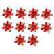 thumbnail image 1 of 10x Adornos de arreglo floral de Pascua navideña de 14,5 cm con flores brillantes para Rojo dorado, 1 of 8