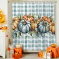 thumbnail image 4 of Shower Curtain 72"W x 78"L Thanksgiving Pumpkin Watercolor Plaid Fabric Shower Curtains Set with Hooks Water Repellent Bathroom Curtains Machine Washable Bathroom Accessories, 4 of 6