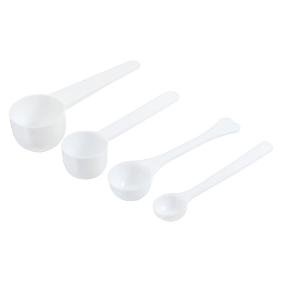 Uxcell 3.7/4.1" x 0.8/1.1/1.4" 1/3/5/10g Long Handle Plastic Measuring Spoons, 8Pcs