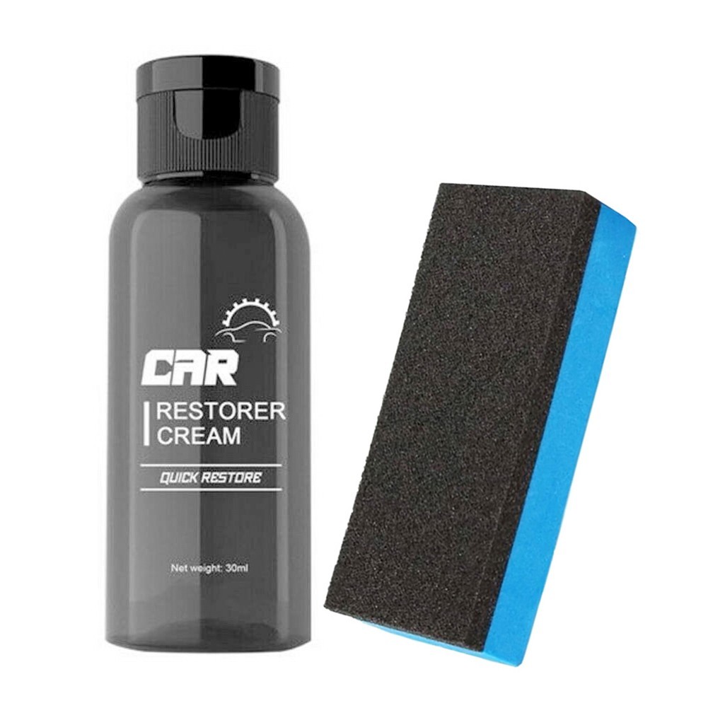 30mL Car Interior Plastic Leather Restorer Refurbishment Paste + Sponge