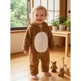 thumbnail image 4 of RUINIXCW Baby Animal Jumpsuit with Hood Soft Warm Flannel Long Sleeve Romper Cartoon Duck/Bear for Infant Boys Girls, 4 of 8