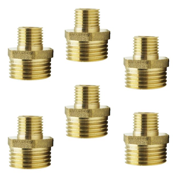 6x NPT Latón Adaptador de Tubería Línea de Manguera de Aire Adaptador de Rosca de Tubería de Agua Acoplador