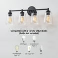 thumbnail image 5 of KAWOTI Bathroom Vanity Light over Mirror, Modern Wall Light with Clear Glass Shades(Black), 5 of 7