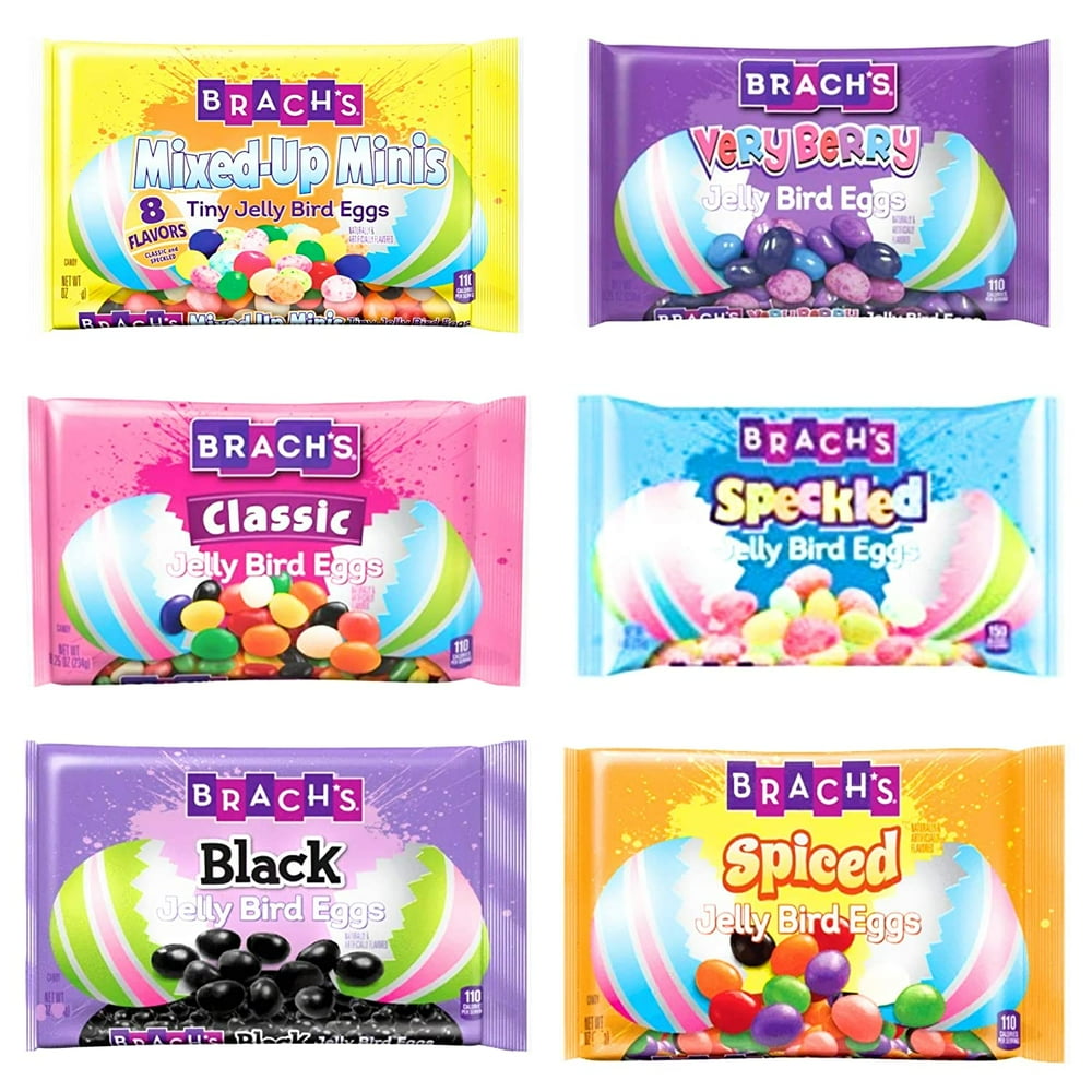 Brachs Jelly Beans Jelly Bird Eggs Variety Pack of 6 Flavors of Bulk