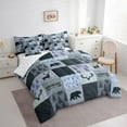 thumbnail image 3 of Castle Fairy Hunting Deer Bear 7-Piece Twin Bedding Sets,Rustic Plaid Bedding Comforter Set,Woodland Wildlife Breathable Sheet Sets,Microfiber Geometric Bedroom Decor, 3 of 8
